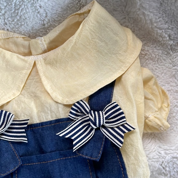 NWT Adorable PetCircle Yellow & Denim Dress Shirt With Snap Buttons - Picture 4 of 6